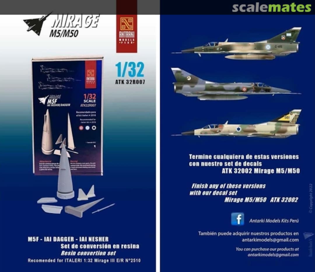 Boxart Mirage M5F IAI Dagger/Nesher conversion set ATK32R007 Antarki Models