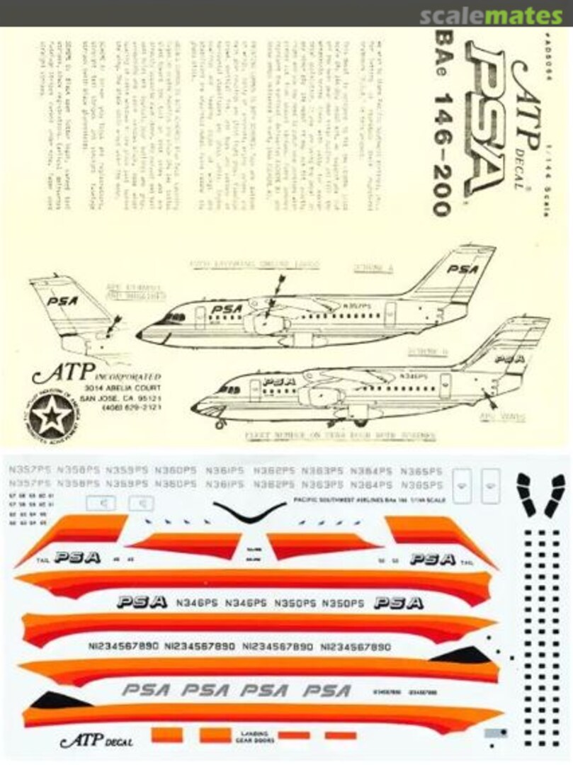 Boxart PSA (Old Colors) BAe 146 AD5064 ATP Airliners America Boxart PSA (Old Colors) BAe 146 AD5064 ATP Airliners America