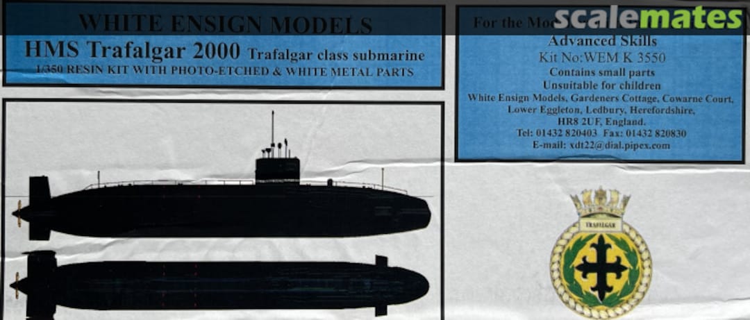Boxart Trafalgar class submarine HMS Trafalgar 2000 K 3550 White Ensign Models Boxart Trafalgar class submarine HMS Trafalgar 2000 K 3550 White Ensign Models