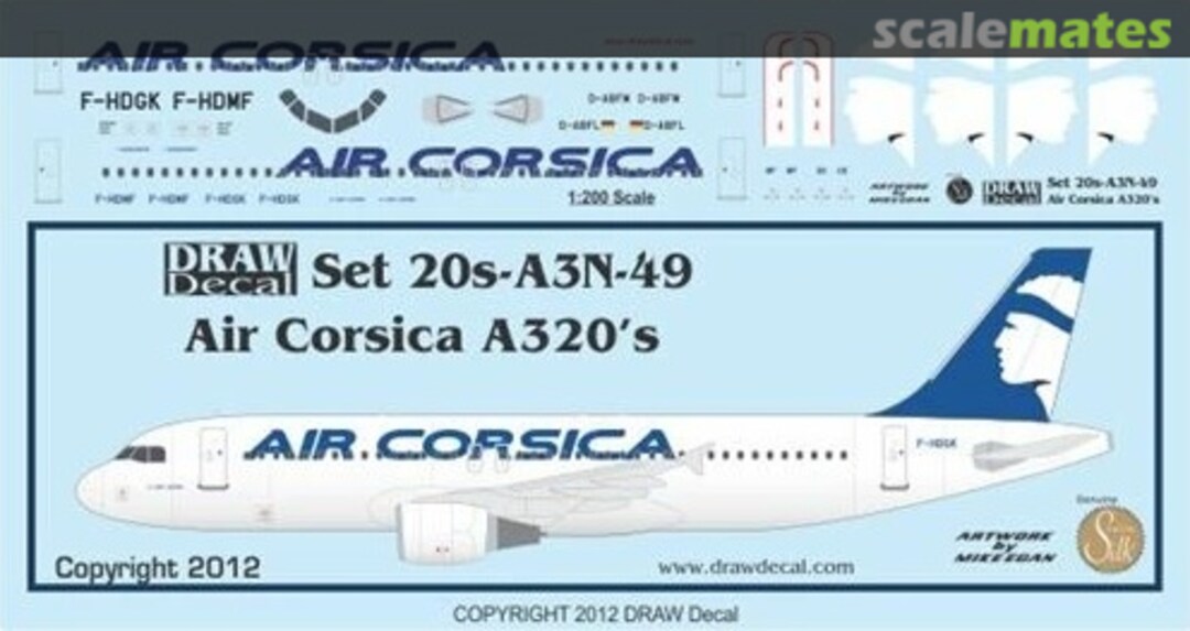 Boxart Air Corsica A320s 20-A3N-49 Draw Decal Boxart Air Corsica A320s 20-A3N-49 Draw Decal