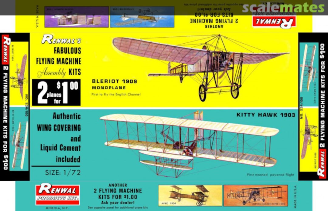Boxart Bleriot 1909 Monoplane & Kitty Hawk 1903 biplane 234-100 Renwal Boxart Bleriot 1909 Monoplane & Kitty Hawk 1903 biplane 234-100 Renwal
