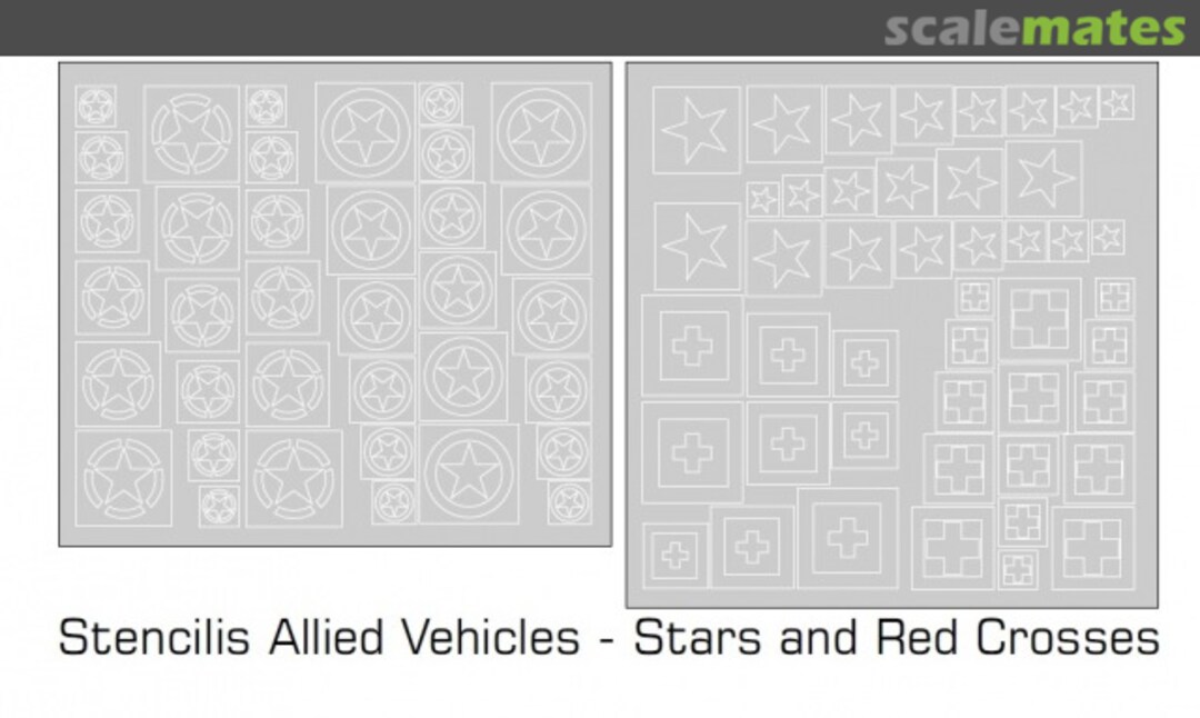 Boxart Allied Vehicle Stencils - Stars and Red Crosses 35/827-015 DN Models Boxart Allied Vehicle Stencils - Stars and Red Crosses 35/827-015 DN Models