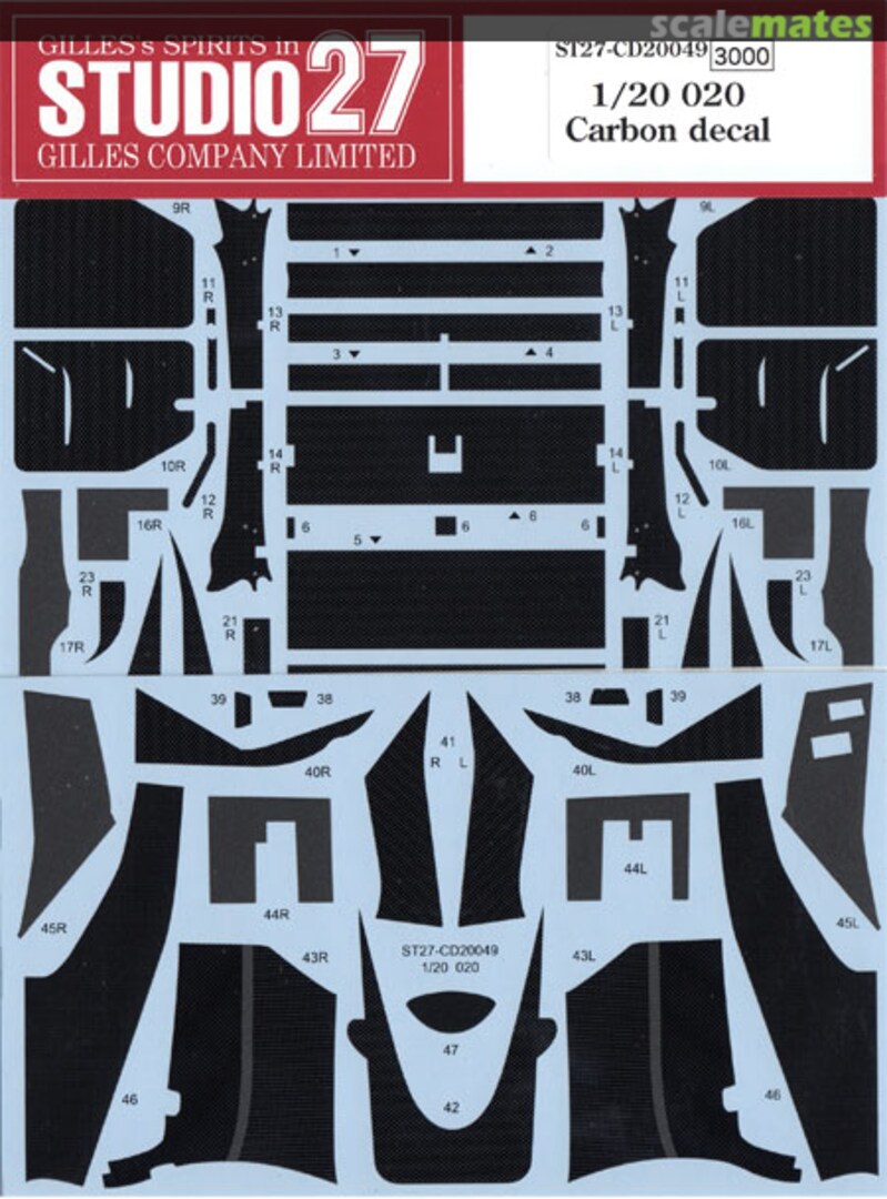 Boxart Tyrrell 020 Carbon Decal for Tamiya ST27-CD20049 Studio27 Boxart Tyrrell 020 Carbon Decal for Tamiya ST27-CD20049 Studio27
