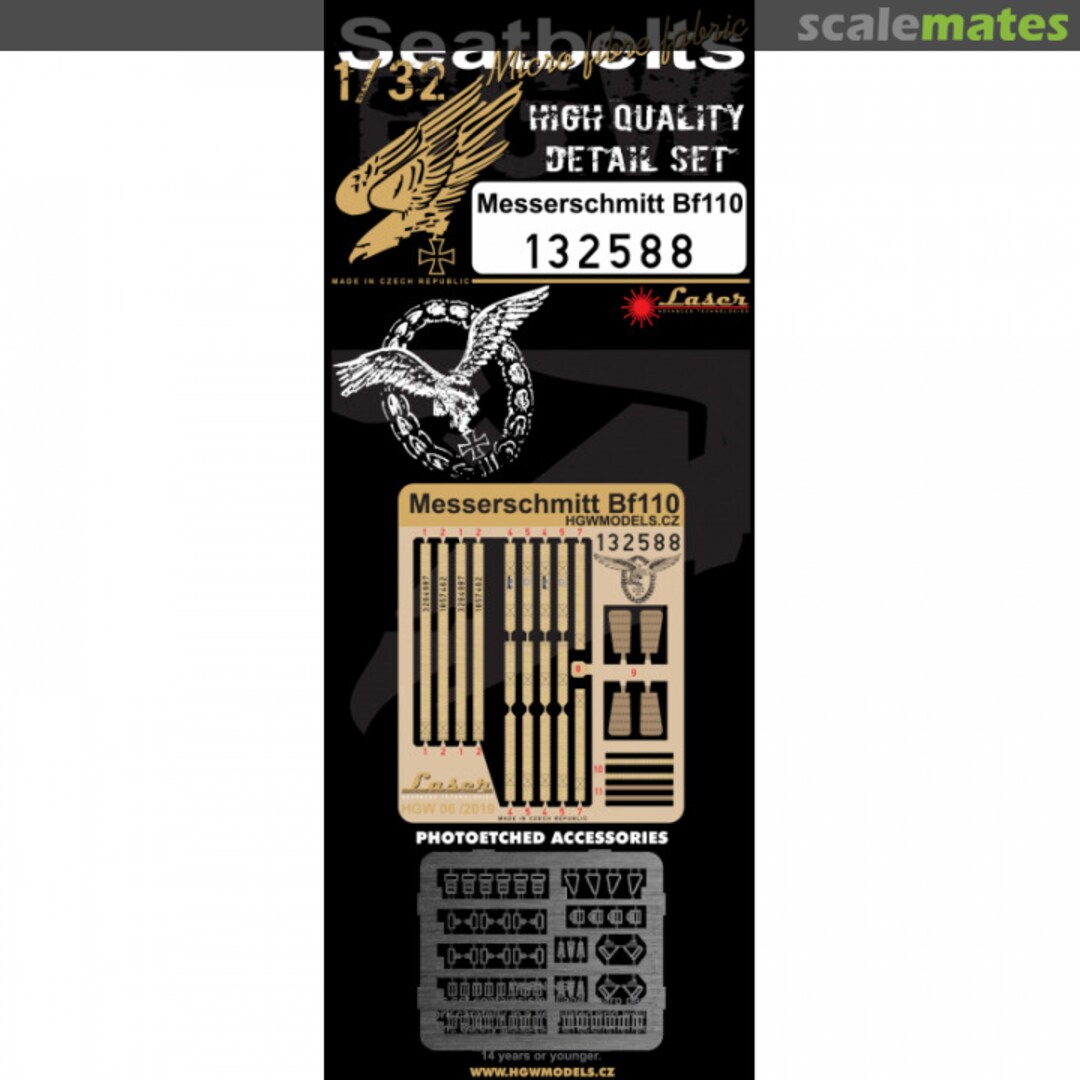 Boxart Messerschmitt Bf110 - Seatbelts 132588 HGW Models Boxart Messerschmitt Bf110 - Seatbelts 132588 HGW Models