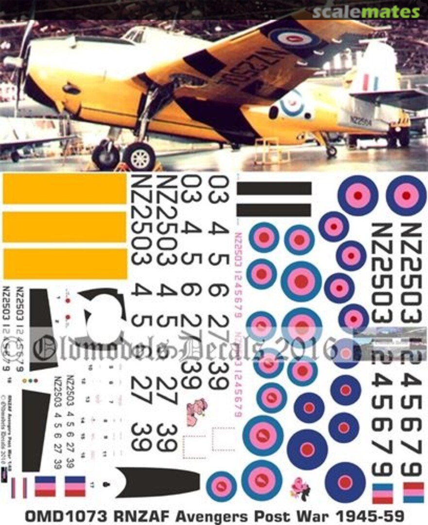 Boxart RNZAF Avengers Post War scheme 1945-59 OMD1074 Oldmodels Decals