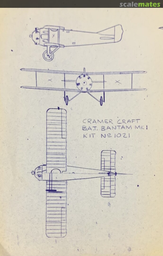 Boxart B.A.T. Bantam Mk.I (double kit with 1016 Fokker D.V) 1021 Cramer Craft Boxart B.A.T. Bantam Mk.I (double kit with 1016 Fokker D.V) 1021 Cramer Craft