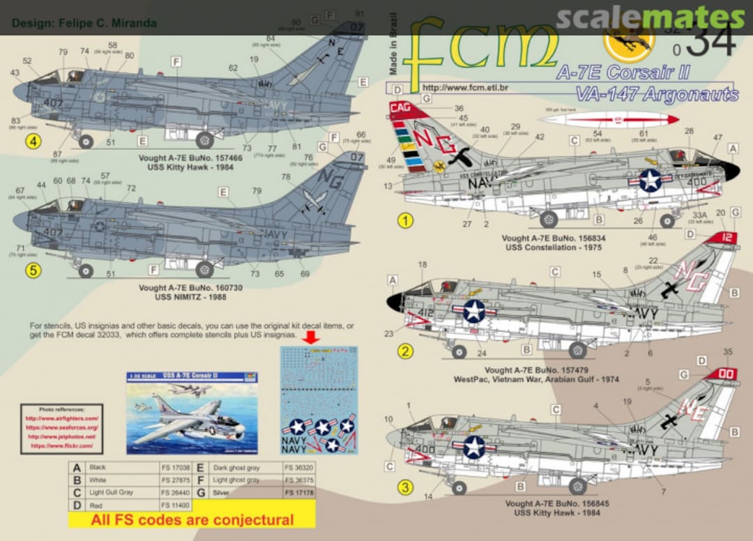 Boxart Vought A-7E Corsair II part 1 - VA 147 Argonauts FCM32034 FCM Boxart Vought A-7E Corsair II part 1 - VA 147 Argonauts FCM32034 FCM