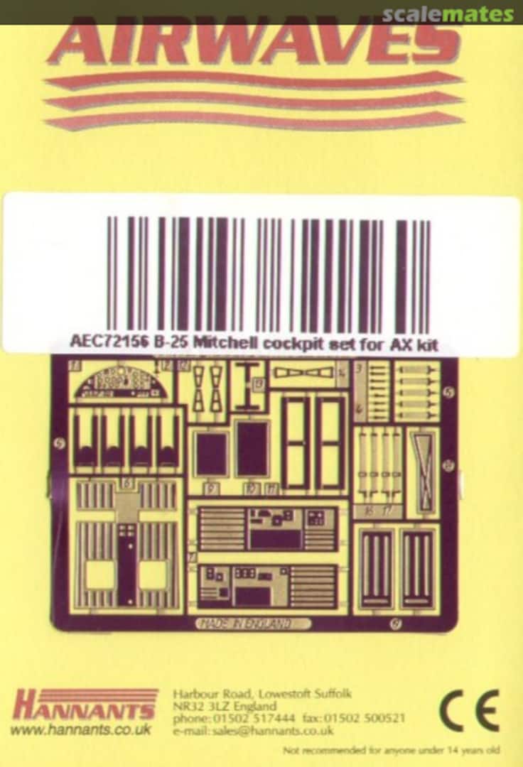 Boxart North American B-25 Mitchell Cockpit Set AEC72156 Airwaves Boxart North American B-25 Mitchell Cockpit Set AEC72156 Airwaves