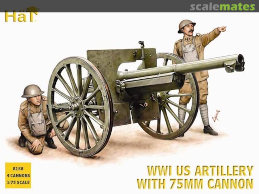 Boxart US 75mm Artillery with Crew 8158 HäT Boxart US 75mm Artillery with Crew 8158 HäT