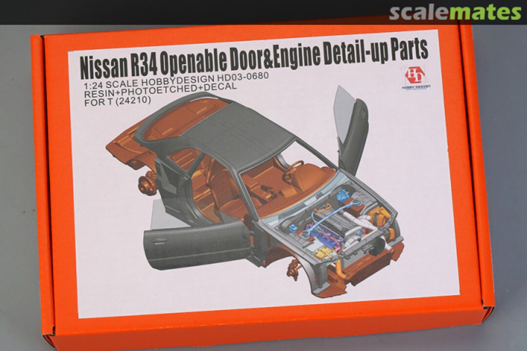 Boxart Nissan R34 Openable Door&Engine Detail-up Parts For T (24210) HD03-0680 Hobby Design Boxart Nissan R34 Openable Door&Engine Detail-up Parts For T (24210) HD03-0680 Hobby Design