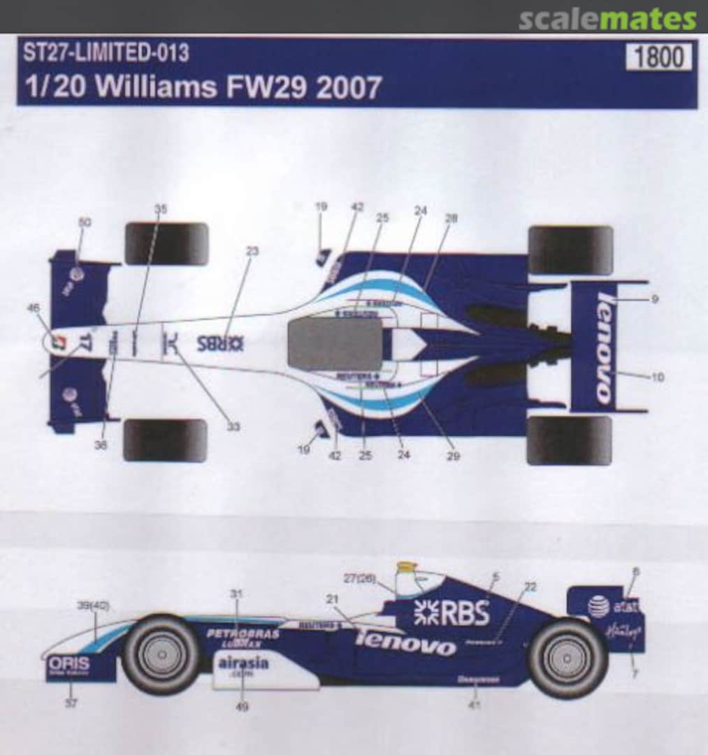 Boxart Williams FW29 ST27-LIMITED-013 Studio27 Boxart Williams FW29 ST27-LIMITED-013 Studio27