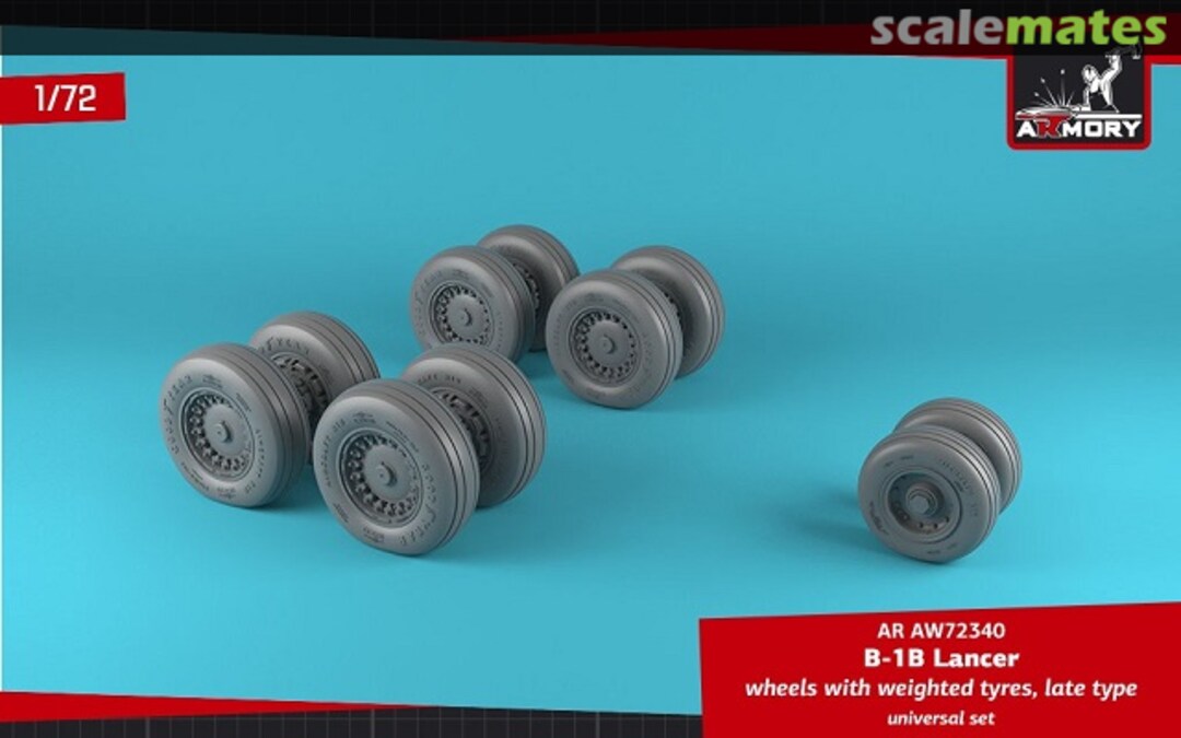 Boxart B-1B Lancer wheels w/ weighted tires, late for scale kit AR AW72340 Armory Boxart B-1B Lancer wheels w/ weighted tires, late for scale kit AR AW72340 Armory