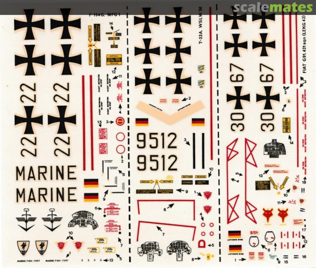 Boxart T-33A, G.91R/3 & F-104G 13 Modeldecal Boxart T-33A, G.91R/3 & F-104G 13 Modeldecal