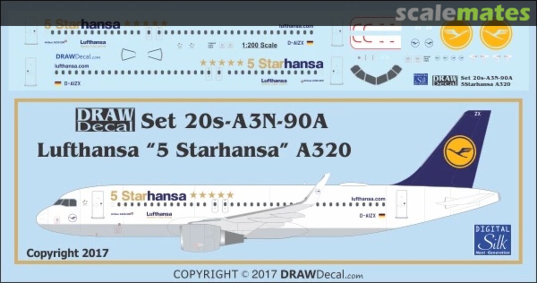 Boxart Lufthansa “5 Starhansa” A320 20-A3N-90A Draw Decal Boxart Lufthansa “5 Starhansa” A320 20-A3N-90A Draw Decal