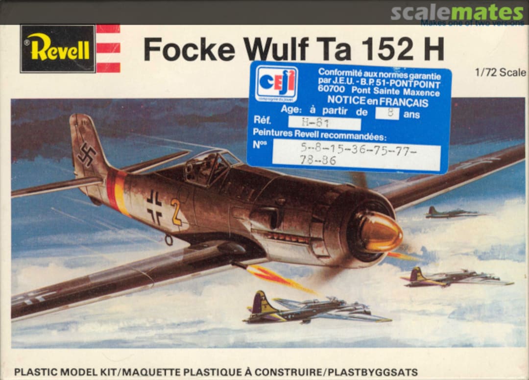 Boxart Focke Wulf Ta 152 H H-81 Revell/ceji Boxart Focke Wulf Ta 152 H H-81 Revell/ceji