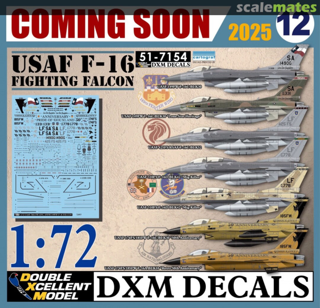 Boxart F-16 Fighting Falcon 51-7154 Double Xcellent Model Boxart F-16 Fighting Falcon 51-7154 Double Xcellent Model