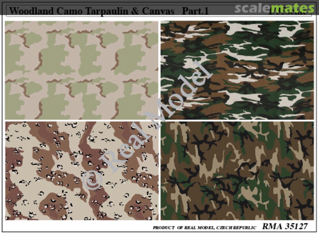 Boxart Woodland Camo Tarpaulin & Canvas Part 1 RMA35127 Real Model Boxart Woodland Camo Tarpaulin & Canvas Part 1 RMA35127 Real Model