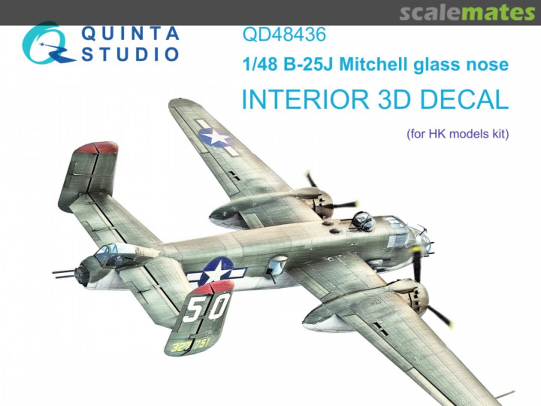 Boxart B-25J Mitchell Glass Nose interior 3D decals QD48436 Quinta Studio Boxart B-25J Mitchell Glass Nose interior 3D decals QD48436 Quinta Studio