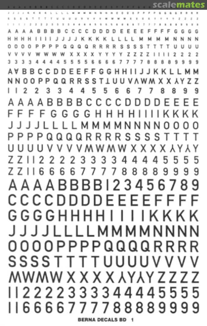 Boxart Black Code Letters British Royal Air Force BD 01 Berna Decals Boxart Black Code Letters British Royal Air Force BD 01 Berna Decals