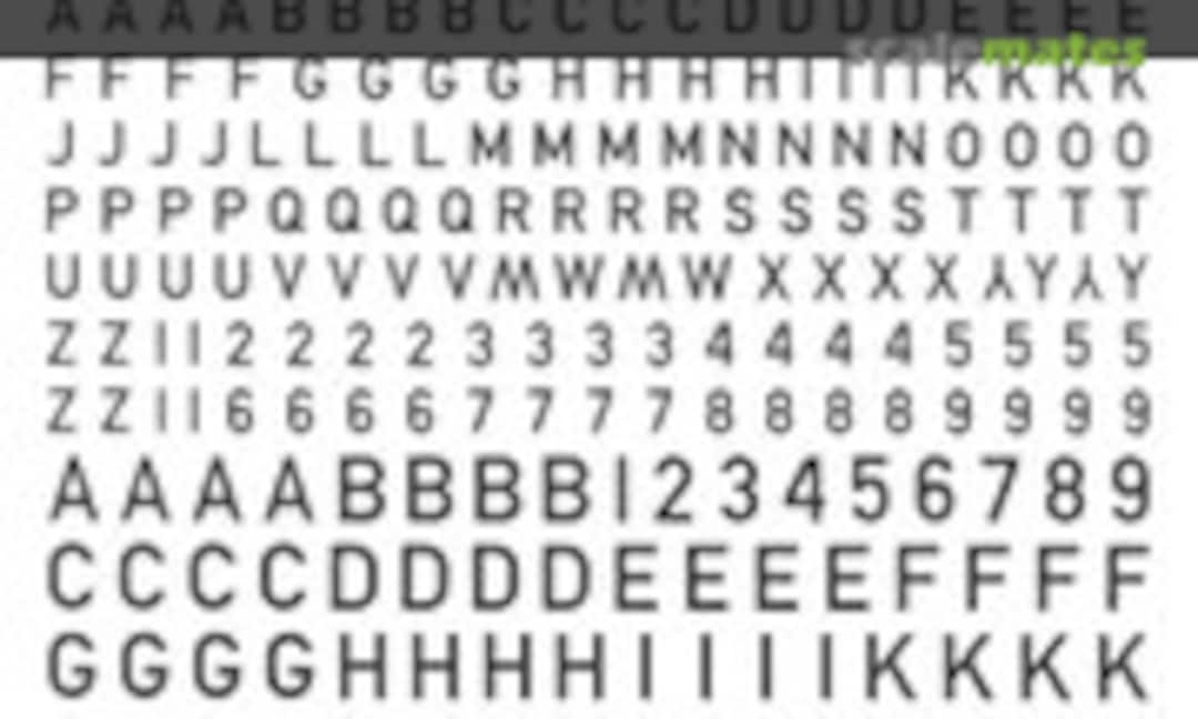 No Black Code Letters British Royal Air Force (Berna Decals BD 01)