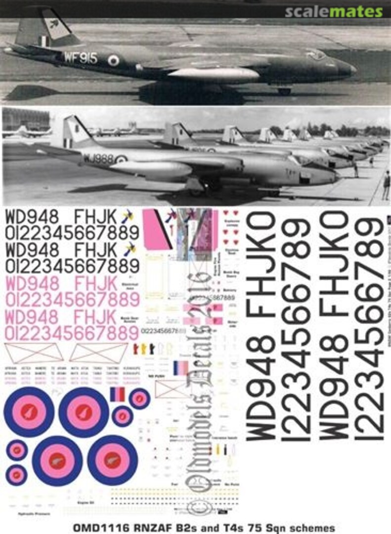 Boxart RNZAF Canberra B2 & T4 - 75 Sqn scheme OMD1118 Oldmodels Decals Boxart RNZAF Canberra B2 & T4 - 75 Sqn scheme OMD1118 Oldmodels Decals