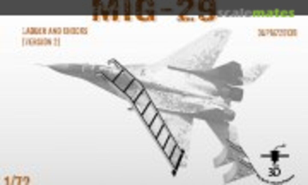 1:72 Boarding Ladder and Wheel chocks (Type 2) for Mig-29 (3D Print Mayhem 3DPM72013B) 3DPM72013B