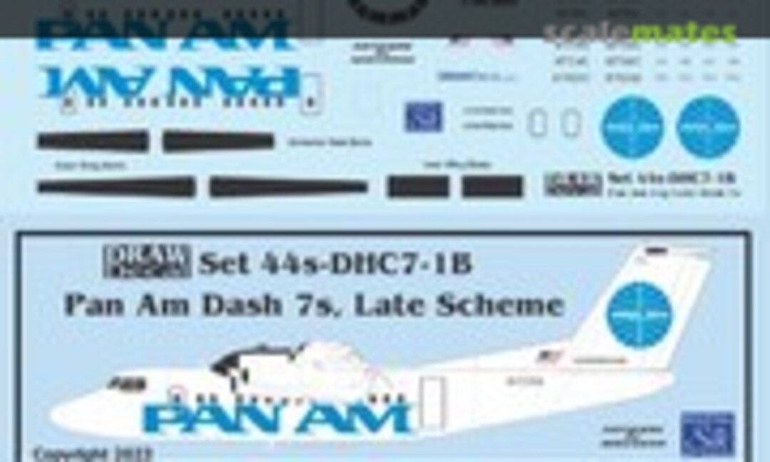 1:144 Pan Am Express Dash 7s, Late Scheme (Draw Decal 44-DHC7-1B) 44-DHC7-1B