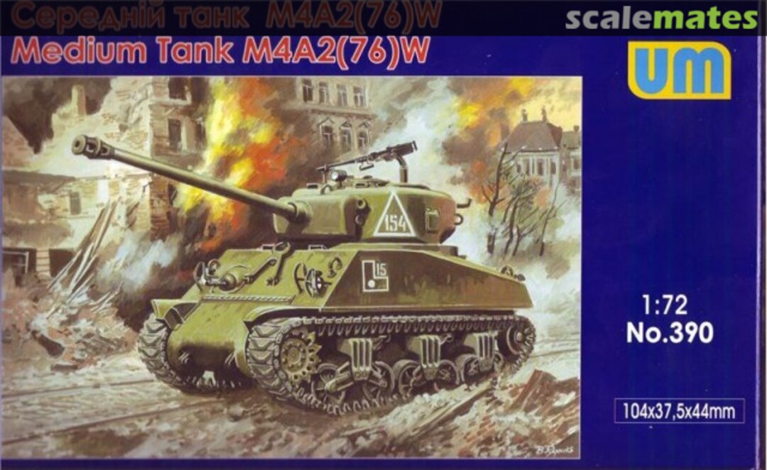 Boxart M4A2(76)W US medium tank 390 UM Boxart M4A2(76)W US medium tank 390 UM
