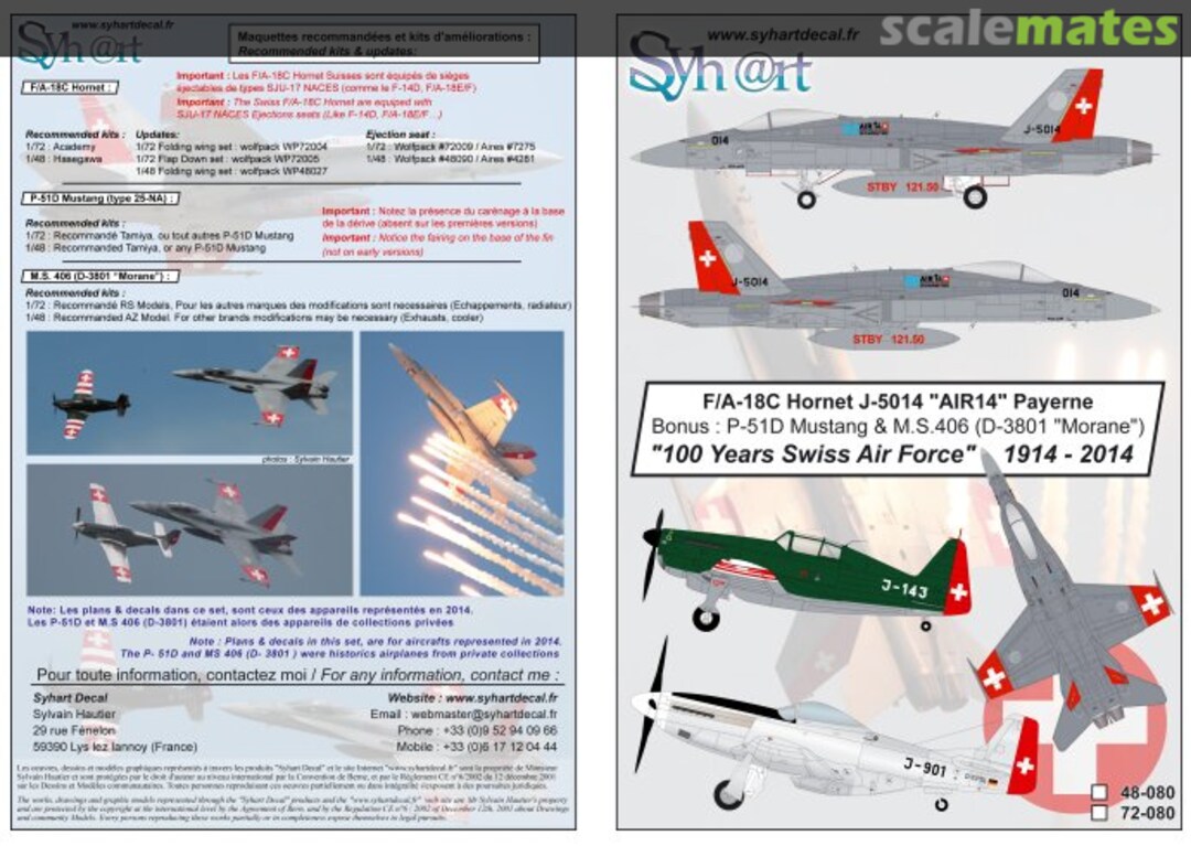 Boxart F/A 18C Hornet J-5014 "AIR14" Payerne 48-080 Syhart Boxart F/A 18C Hornet J-5014 "AIR14" Payerne 48-080 Syhart