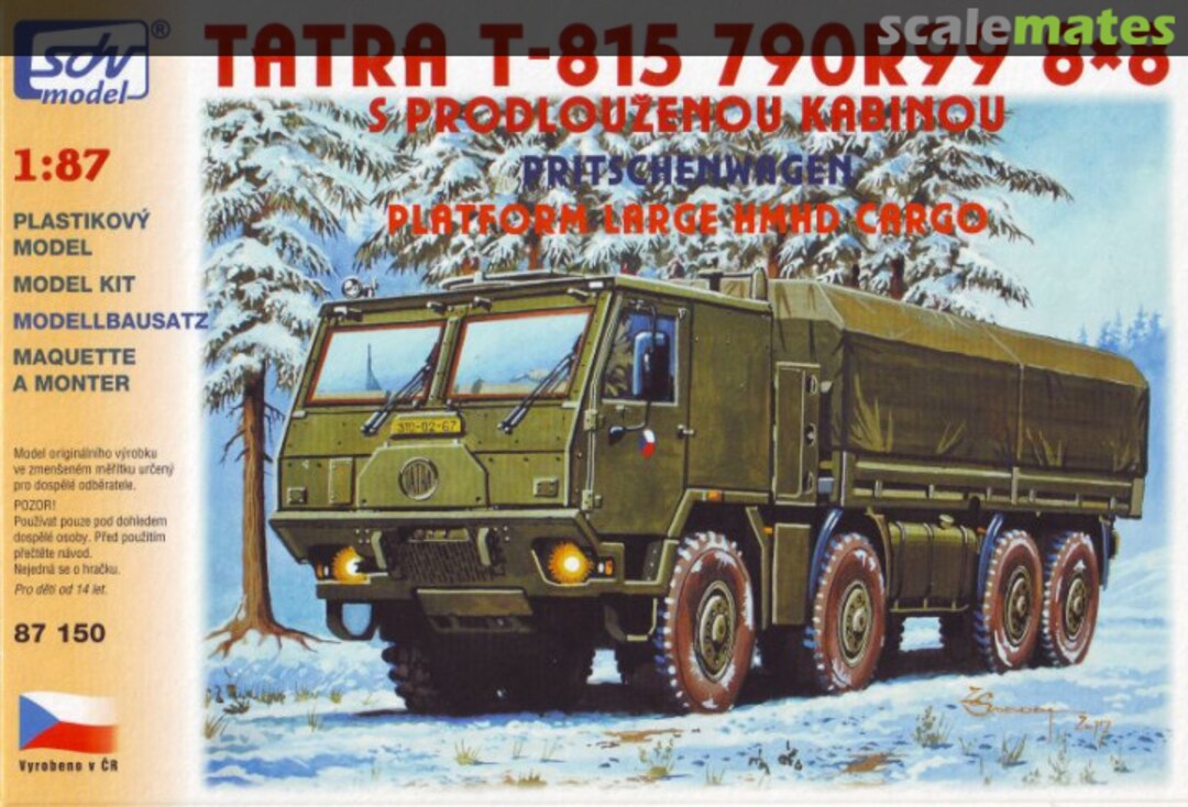 Boxart Tatra T-815 790R99 8x8 s prodlouženou kabinou 87150 SDV Model Boxart Tatra T-815 790R99 8x8 s prodlouženou kabinou 87150 SDV Model