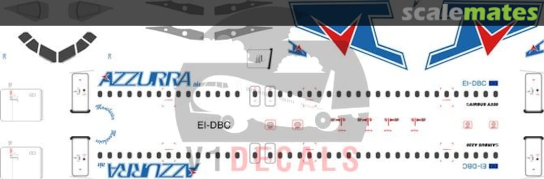 Boxart Azzurra Air Airbus A320 V1D0170-144 V1 Decals Boxart Azzurra Air Airbus A320 V1D0170-144 V1 Decals