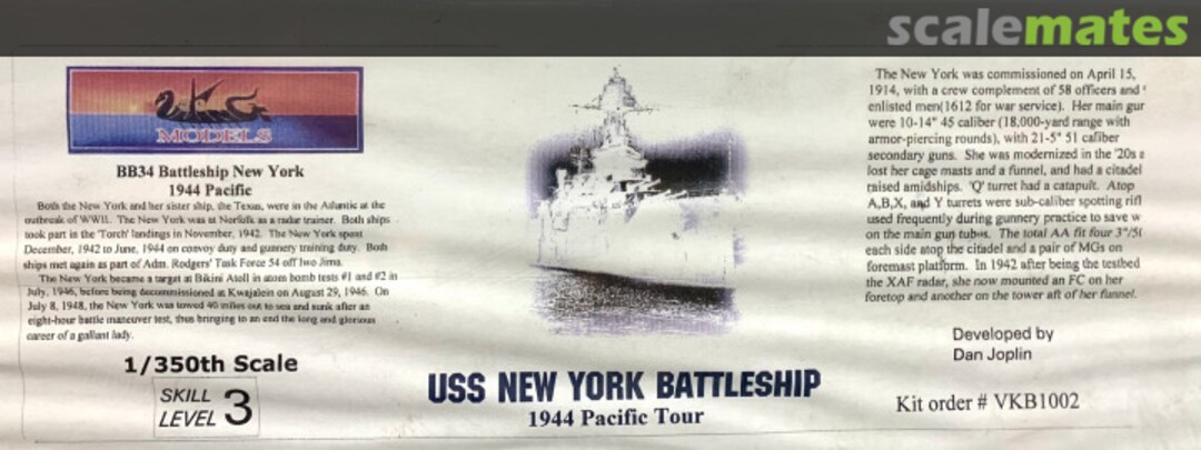 Boxart BB-34 USS New York Battleship VKB1002 Viking Models Boxart BB-34 USS New York Battleship VKB1002 Viking Models