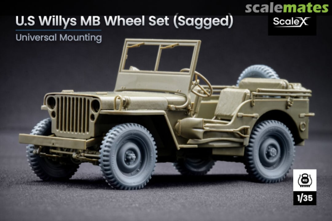 Boxart U.S. Willys MB Wheel Set (Sagged) WW 35001S ScaleX Boxart U.S. Willys MB Wheel Set (Sagged) WW 35001S ScaleX