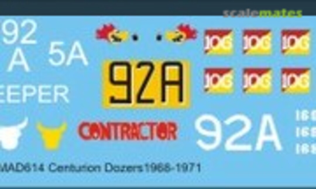 1:35 Australian Centurion Dozers in Vietnam 1968-1971 Decals (water-slide) (Mouse House Enterprises MAD614) MAD614