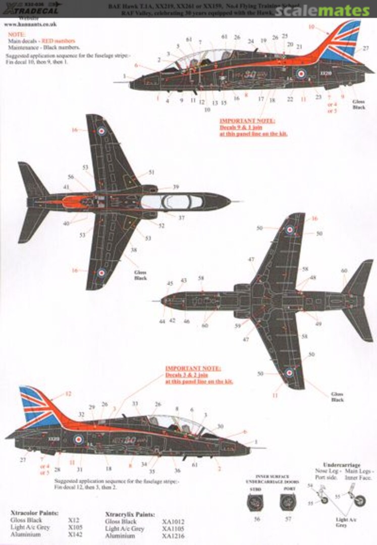 Boxart BAe Hawk T.1A 30th Anniversary of the Hawk, 1974-2004 X32-036 Xtradecal Boxart BAe Hawk T.1A 30th Anniversary of the Hawk, 1974-2004 X32-036 Xtradecal