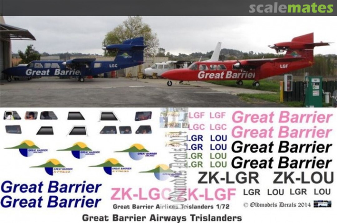 Boxart Trislander - Great Barrier Airways OMD1206A Oldmodels Decals Boxart Trislander - Great Barrier Airways OMD1206A Oldmodels Decals
