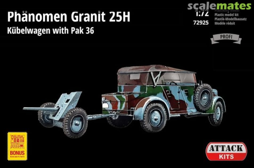 Boxart Phänomen Granit 25H Kübelwagen with Pak 36 72925 Attack Hobby Kits Boxart Phänomen Granit 25H Kübelwagen with Pak 36 72925 Attack Hobby Kits