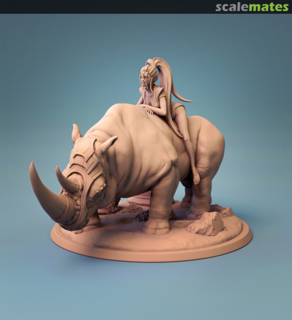 Boxart Rhinoceros with lazy Girl LOP0005 Lord of the Prints Miniatures Boxart Rhinoceros with lazy Girl LOP0005 Lord of the Prints Miniatures