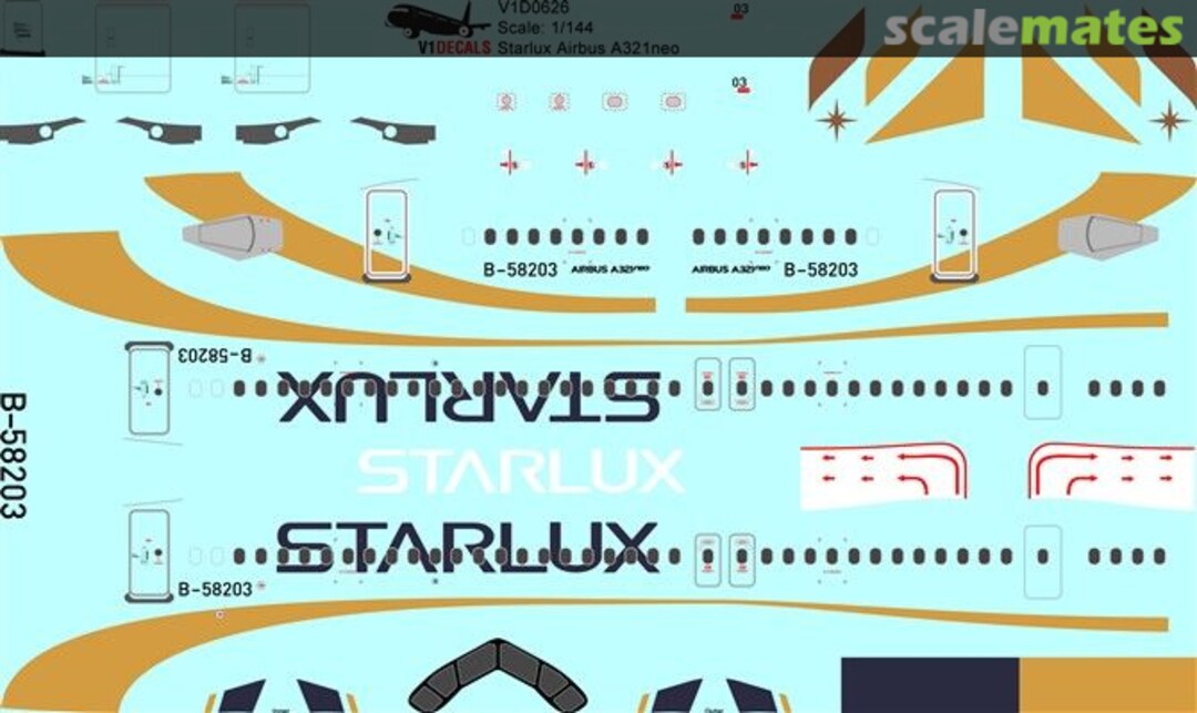 Boxart Starlux Airbus A321neo V1D0626-144 V1 Decals Boxart Starlux Airbus A321neo V1D0626-144 V1 Decals