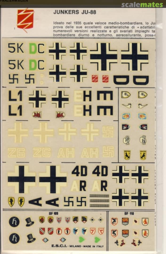 Boxart Junkers Ju 88 22 ESCI Boxart Junkers Ju 88 22 ESCI