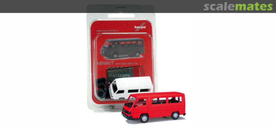 Boxart MiniKit: Mercedes-Benz 100 D bus, flame red 012317-002 Herpa Boxart MiniKit: Mercedes-Benz 100 D bus, flame red 012317-002 Herpa