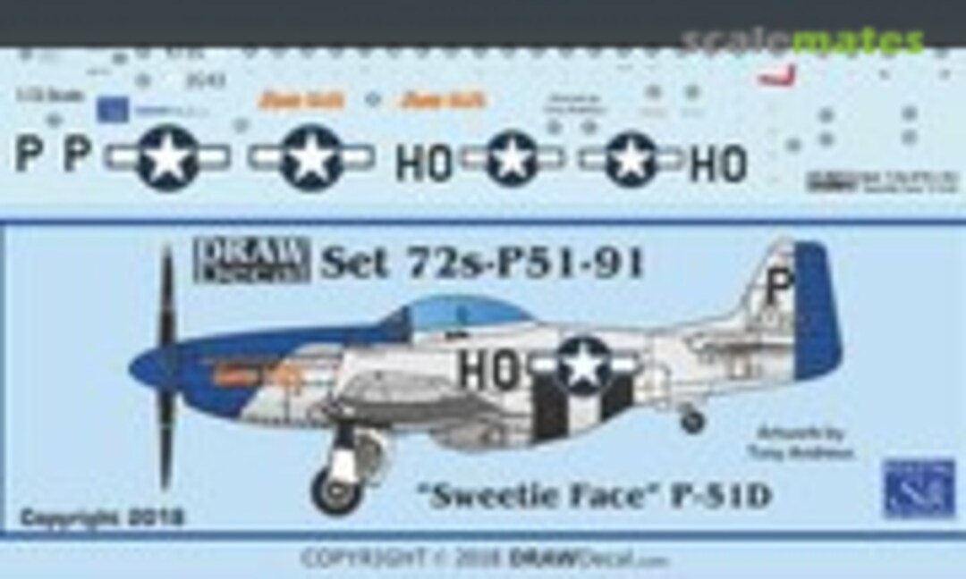 1:72 “Sweetie Face” P-51D (Draw Decal 72-P51-91) 72-P51-91
