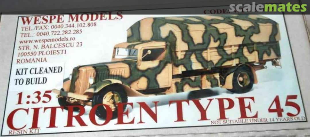 Boxart Citroen Type 45 WES 35103 Wespe Models Boxart Citroen Type 45 WES 35103 Wespe Models