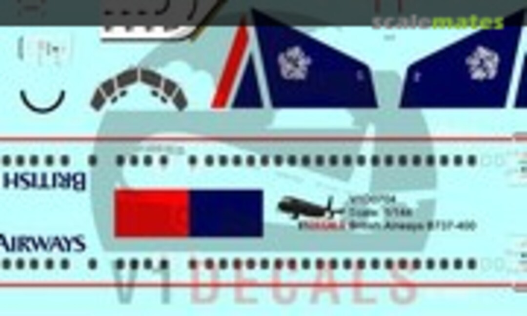 1:144 British Airways Boeing 737-400 (V1 Decals V1D0704-144) V1D0704-144
