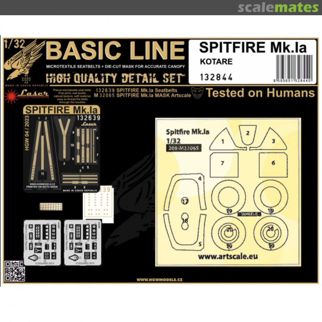 Boxart Spitfire Mk.Ia Seatbelts & Mask 132844 HGW Models Boxart Spitfire Mk.Ia Seatbelts & Mask 132844 HGW Models