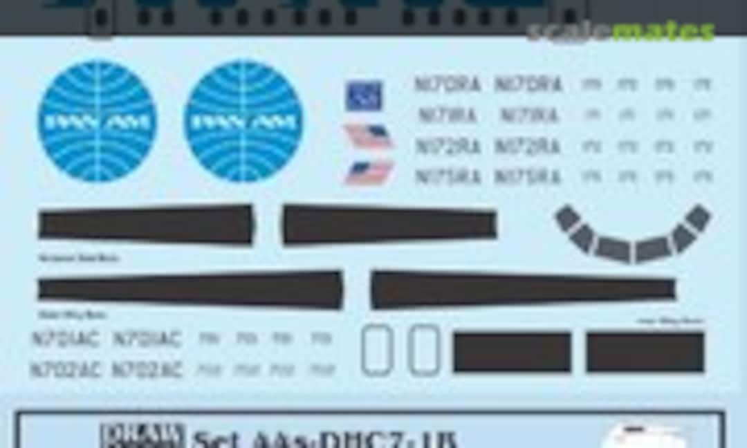 1:72 Pan Am Express Dash 7s, Late Scheme (Draw Decal 72-DHC7-1B) 72-DHC7-1B