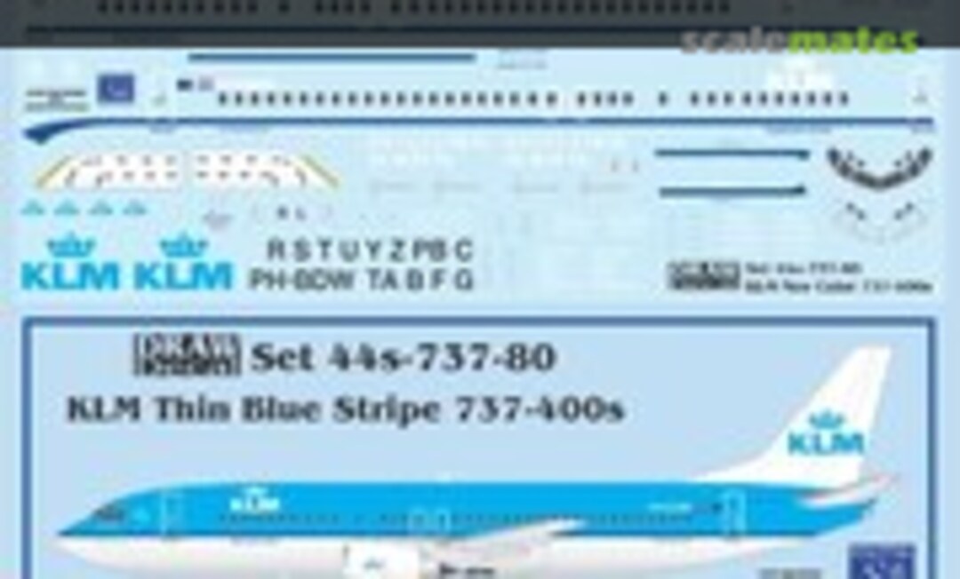 1:144 KLM Thin Blue Stripe 737-400s (Draw Decal 44-737-80)