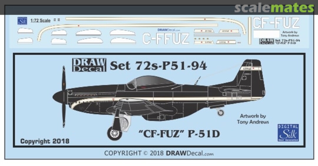 Boxart P-51D CF-FUZ / C-FFUZ 72 -P51-94 Draw Decal Boxart P-51D CF-FUZ / C-FFUZ 72 -P51-94 Draw Decal