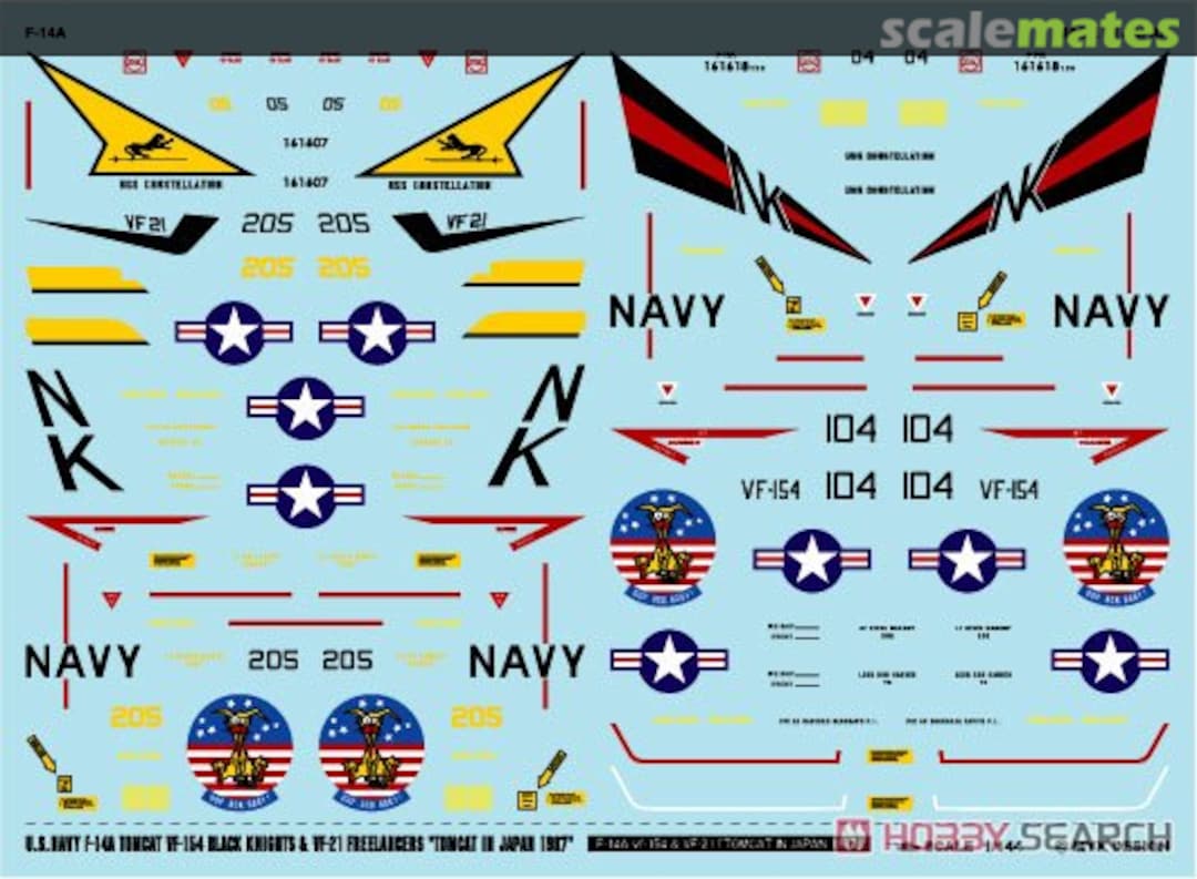 Boxart F-14A Tomcat VF-154 Black Knights & VF-21 Freelancers "Tomcat in Japan 1987" A-530 MYK Design Boxart F-14A Tomcat VF-154 Black Knights & VF-21 Freelancers "Tomcat in Japan 1987" A-530 MYK Design