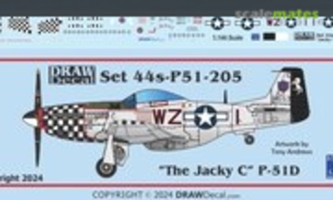 1:144 “The Jacky C” P-51D (Draw Decal 44-P51-205) 44-P51-205